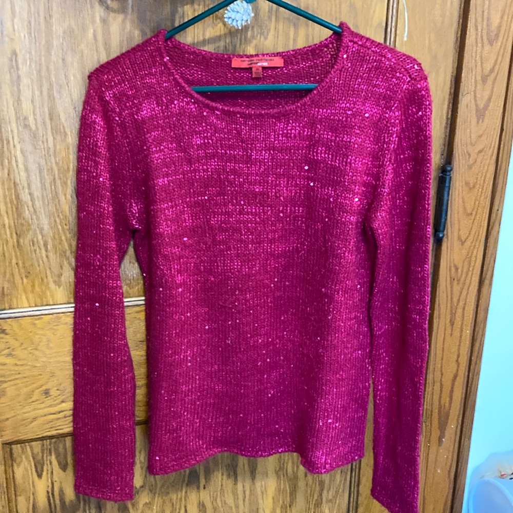 🩷 Narciso Rodriguez ForDesignNation Fuschia Sequence Sweater